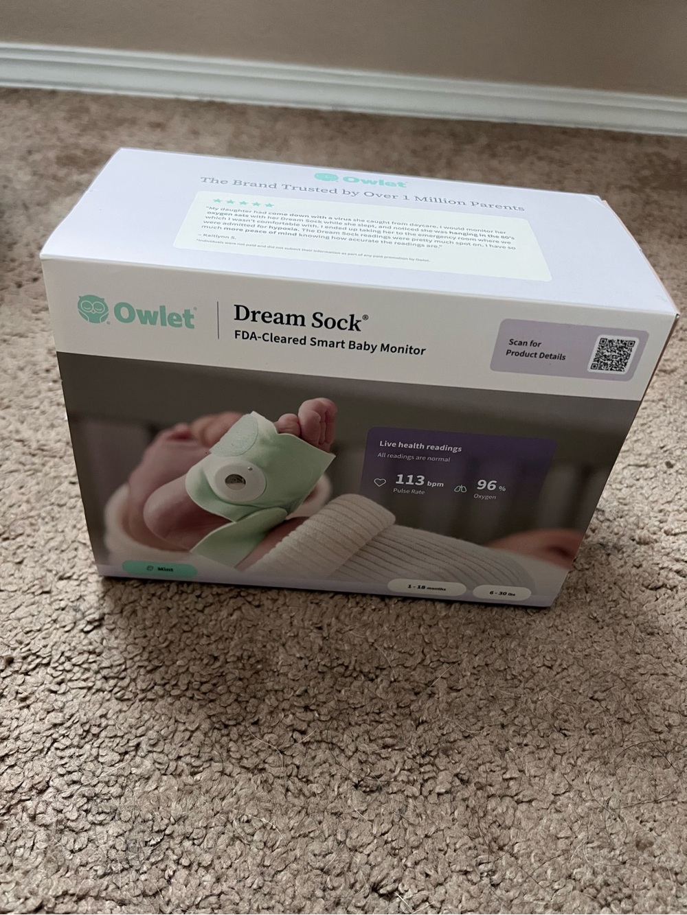 OWLET DREAM SOCK 3.0 NEW & UNUSED